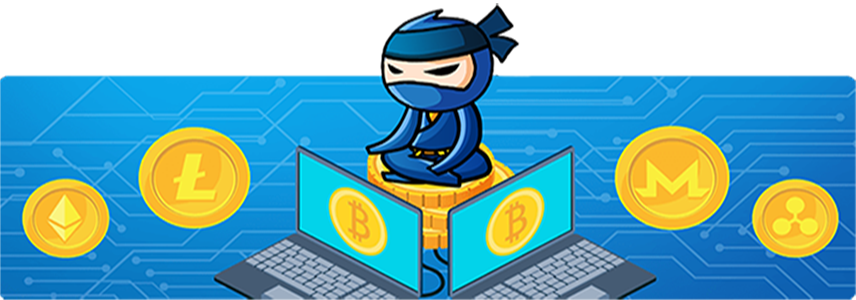 ninja sidder på bitcoins